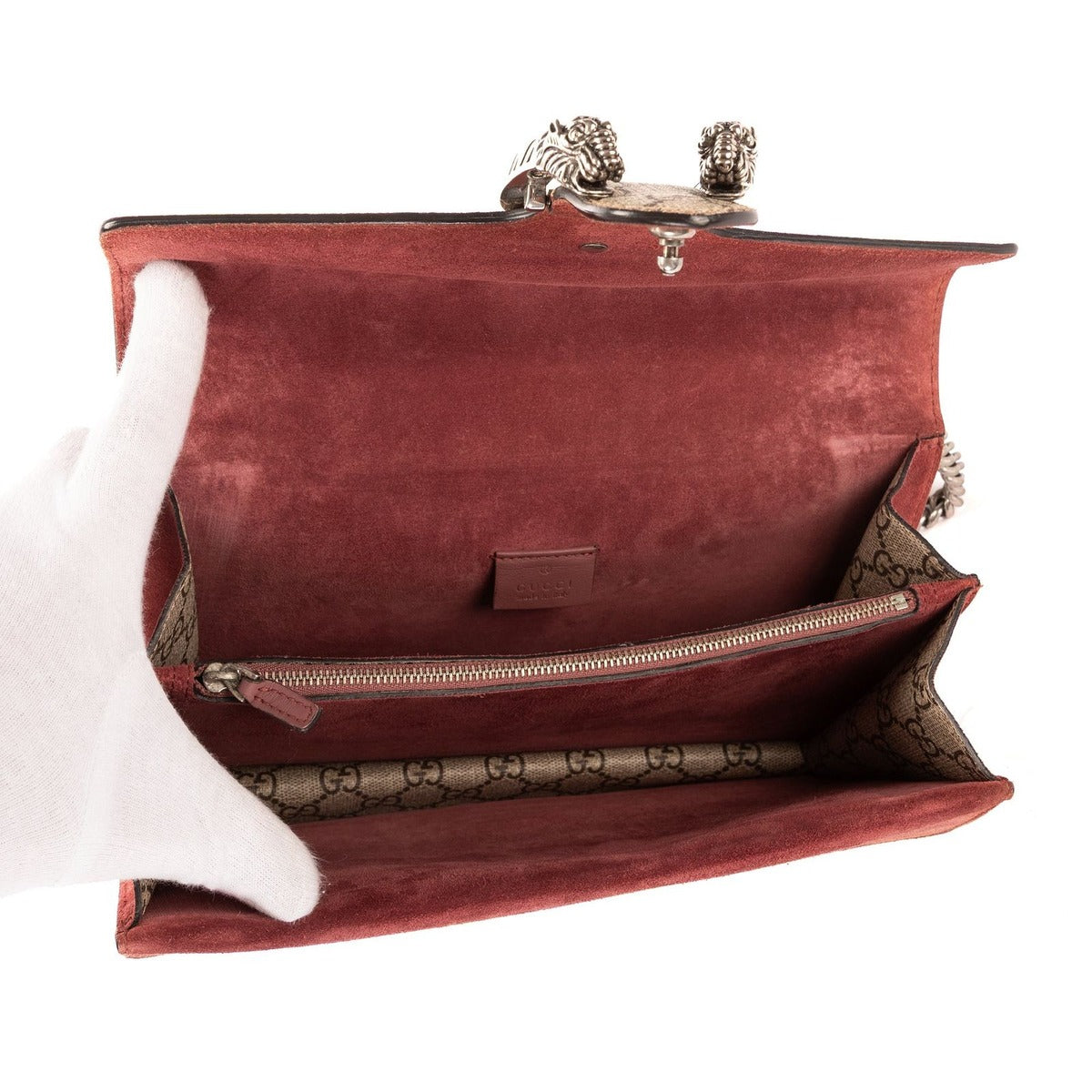 Gucci Blooms Dionysus Beige Burgundy Supreme Canvas Shoulder Bag — view 9