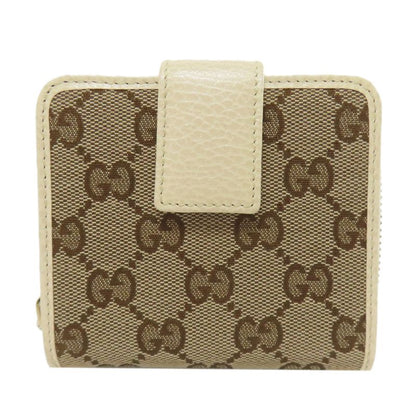 Gucci 346056 Outlet GG Bifold Wallet With Coin Purse Canvas Calf Women