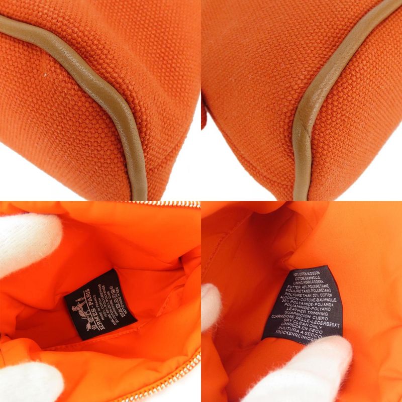 Hermes Pouch Bolide Pouch Mini Cotton Orange Silver Hardware Small Bag Bag-in-ba