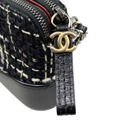 Chanel Shoulder Bag Gabrielle Deux Chain Wallet A94505 Tweed Leather Coco Mark