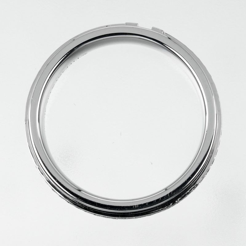 Tiffany & Co T Wide 18kwhite Gold × Diamond #10 Ladies 6.92g Ring