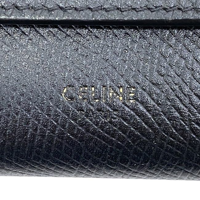 Celine Trifold Wallet Black 10b573bel Excellent Condition Leather Preowned