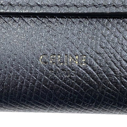 Celine Trifold Wallet Black 10b573bel Excellent Condition Leather Preowned
