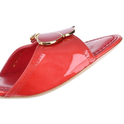 Louis Vuitton 08 Butterfly V Mark Patent Leather Mules Women's 35 Bl0048 Red