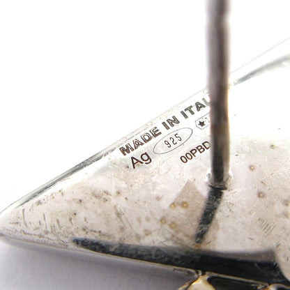 Prada Earrings Silver And Clear Triangle Logo