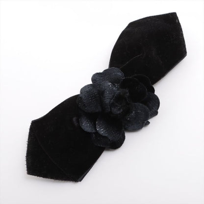 Chanel Camellia Barrette Fabric Black