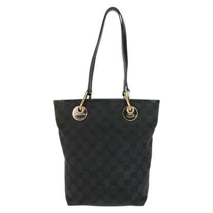 Gucci Black Gold GG Canvas Tote Shoulder Bag