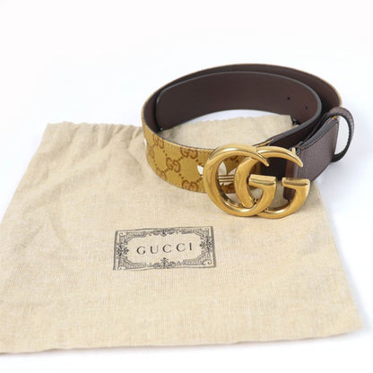 Gucci×adidas 406831 GG Marmont Leather Belt Brown Gold Hardware 65 And 26