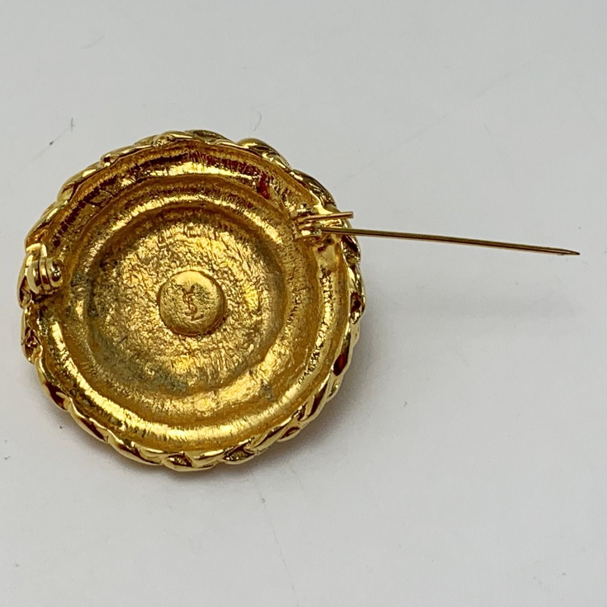Yves Saint Laurent Pearl Gold Brooch Ladies