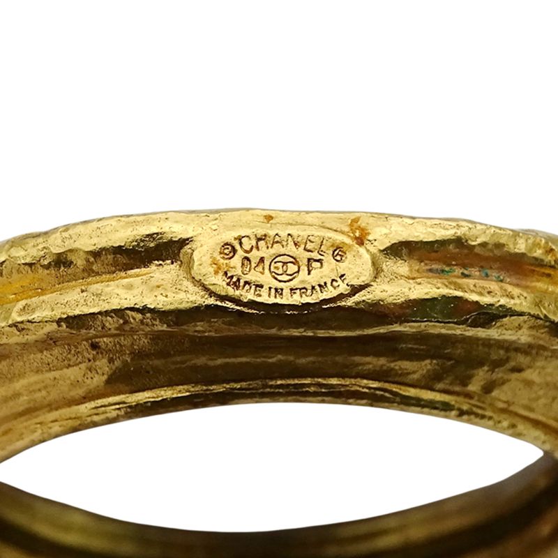 Chanel Necklace Women's Men's Brand Coco Mark Metal GP Gold Round Large Vintage