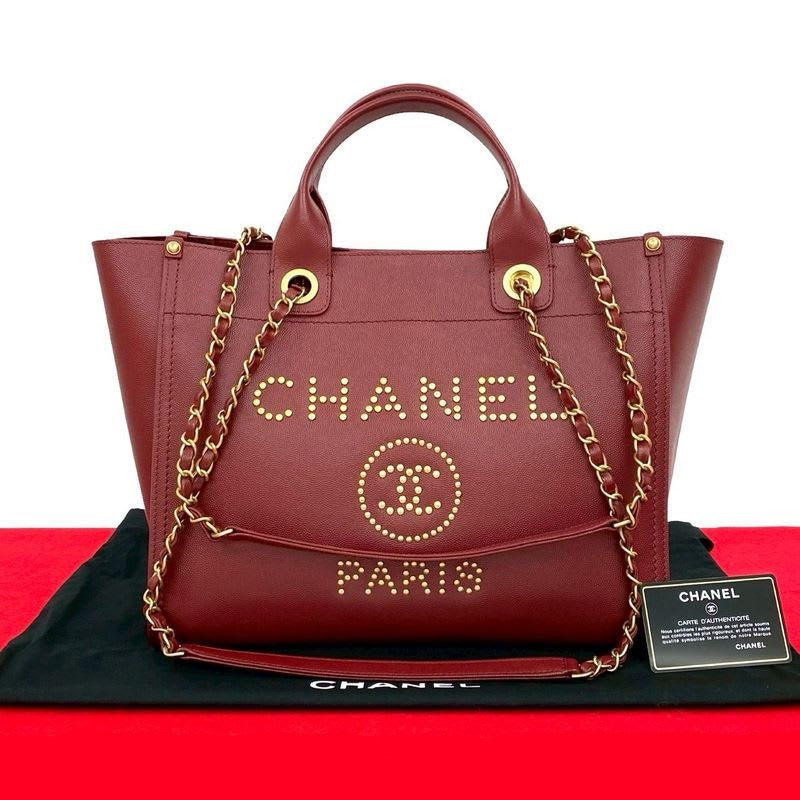 Chanel Chanel Deauville Caviar Leather 2-Way Handbag Semi-shoul