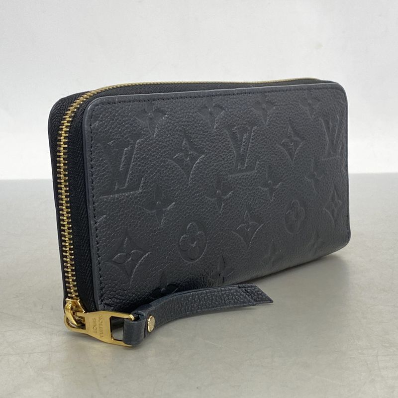 Louis Vuitton Monogram Empreinte Zippy Wallet M61864 Noir Black Ladies
