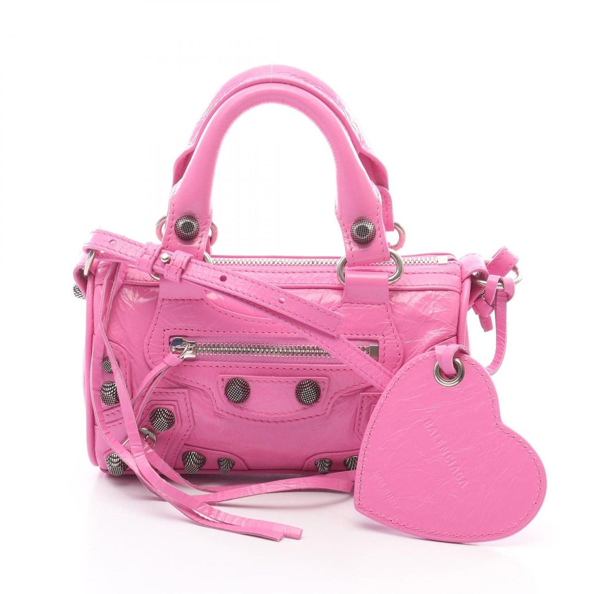 Balenciaga Handbag le Cagole Nano Duffle Aa6 T5908 Pink Leather 2-Way