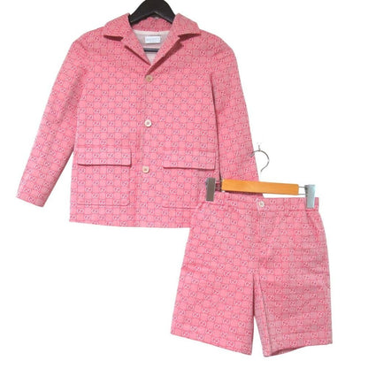 Gucci 25 SS GG Jaguar de Jacket Shaw Top Pants Set 8 130 59 Red Kids