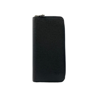 Louis Vuitton Zippy Wallet Vertical Taiga Initial Leather Black Zip Around