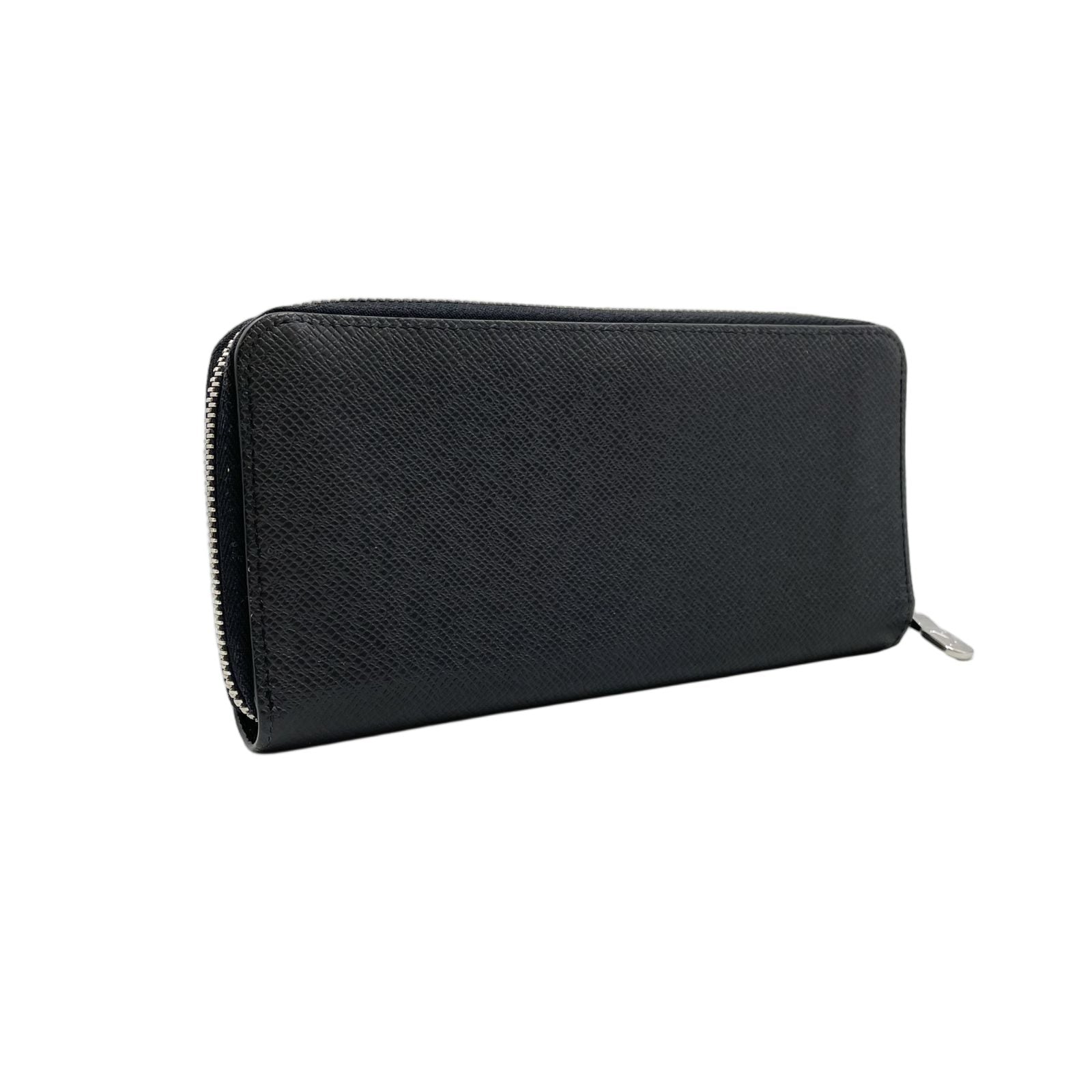 Louis Vuitton Zippy Wallet Vertical Taiga Initial Leather Black Zip Around — view 2