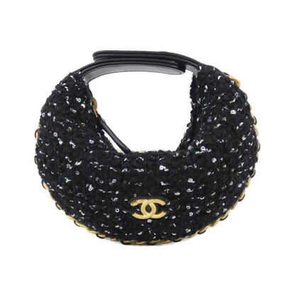 Chanel Pouch Wool Tweed Black Mat