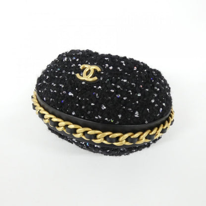 Chanel Pouch Wool Tweed Black Mat — view 3