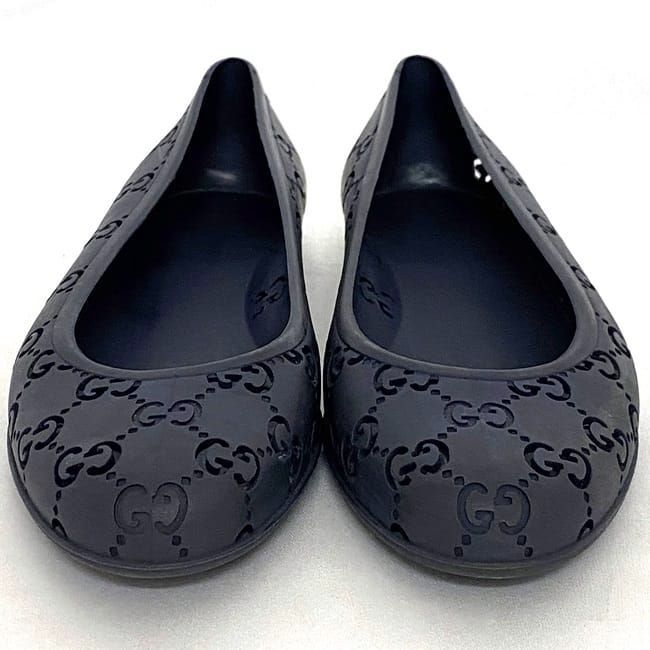 Gucci Flat Shoes Navy Cima Excellent Condition 24.0cm (9.45in) Rubber Preowned