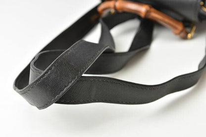 Gucci Preowned Mini Backpack Bamboo Backpack Gucci Bag Vintage Leather Black