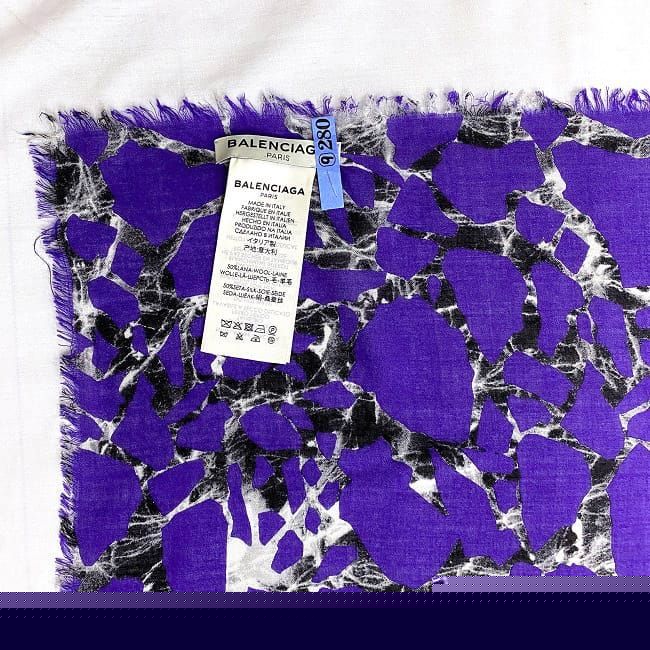 Balenciaga Shawl Navy 508313 Excellent Condition Cleaned