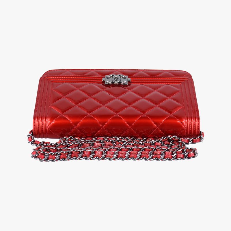 Chanel Boy Chanel Red Patent A68911 19500991