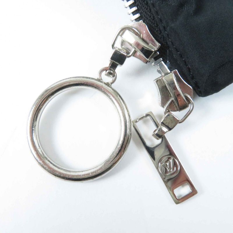 Louis Vuitton Ffco018flx Silk Blend With Belt Total Monogram Down Coat Black