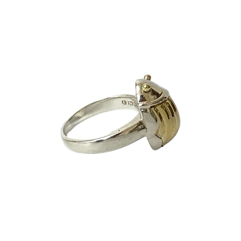Tiffany & Co Vintage Scarab Ring Silver 925 18K Gold No 11