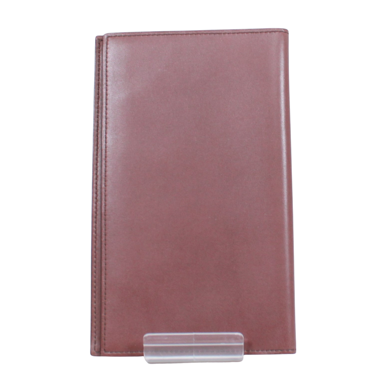Hermes Notebook Cabas - Leather Brown Wallet - Silver