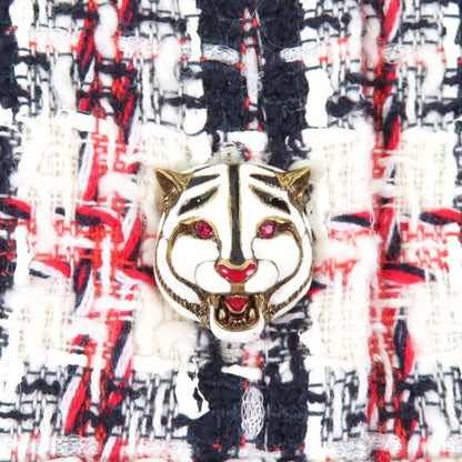 Gucci 530704 Taiga - Short Sleeve Knee Length Tweed Dress With Head Buttons