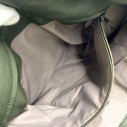 Bottega Veneta Tote Leather Khaki Green Handbag Black