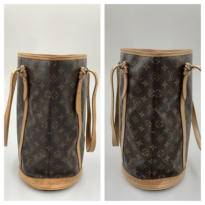 Louis Vuitton Monogram Bucket GM Shoulder Bag M42236 Brown