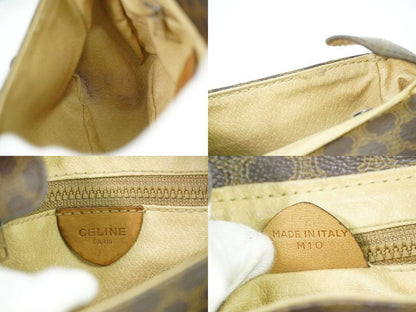 Authentic Celine Macadam Shoulder Bag Pochette PVC Brown Macadam Bag Pre-owned