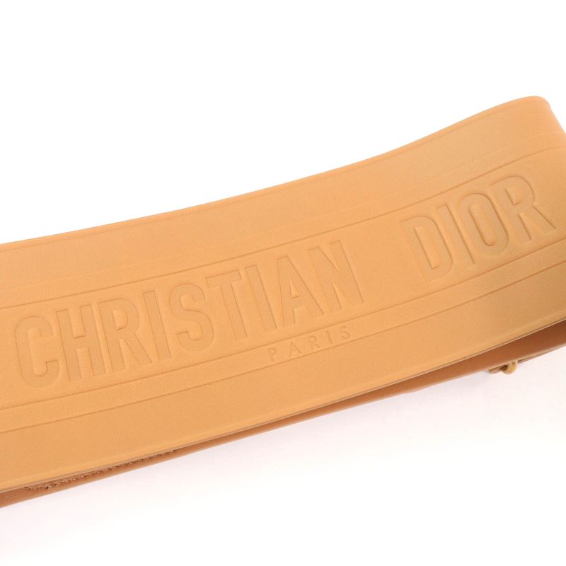 Christian DIOR B0098cm (38.58in)iv D-waist Maxi Leather Double Gold Buckle Belt