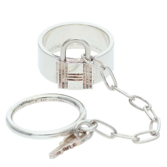 Hermes Alpha Kelly Double Silver Ring 53 no 10/13