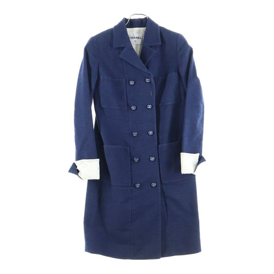 Chanel Lining Logo Cotton Dress Jacket Navy