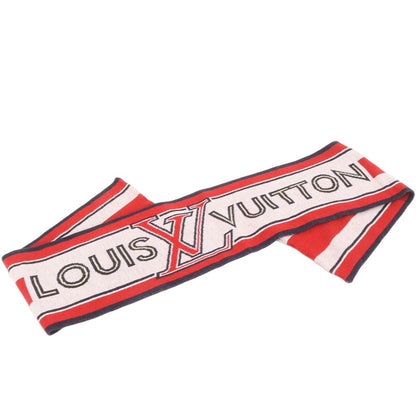 Louis Vuitton Tag Logo Stripe Red Scarf Eem