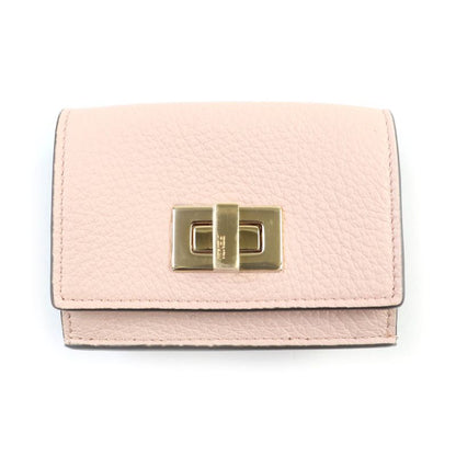 Fendi 8m0426 Selleria Pekaboo Leather Compact Wallet Trifold Wallet Pink