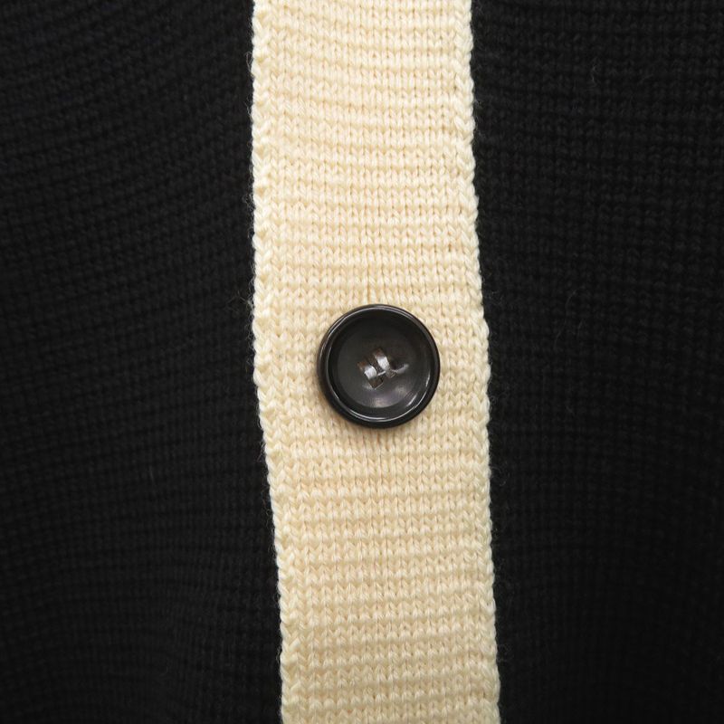 Louis Vuitton Badge Wool Size 4L Black Knitted Cardigan Black LV 0906 Louis