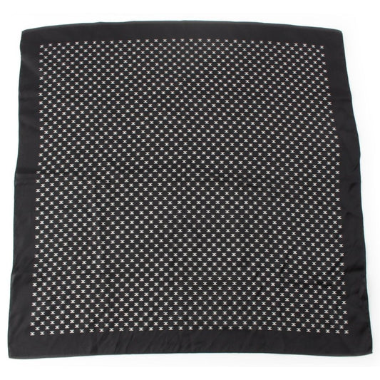 Celine Silk Triomphe Logo Large Scarf Black White