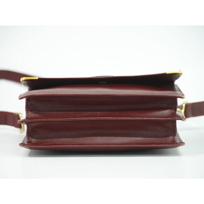 Cartier Must Line Shoulder Bag Pochette Leather Bordeaux — view 3