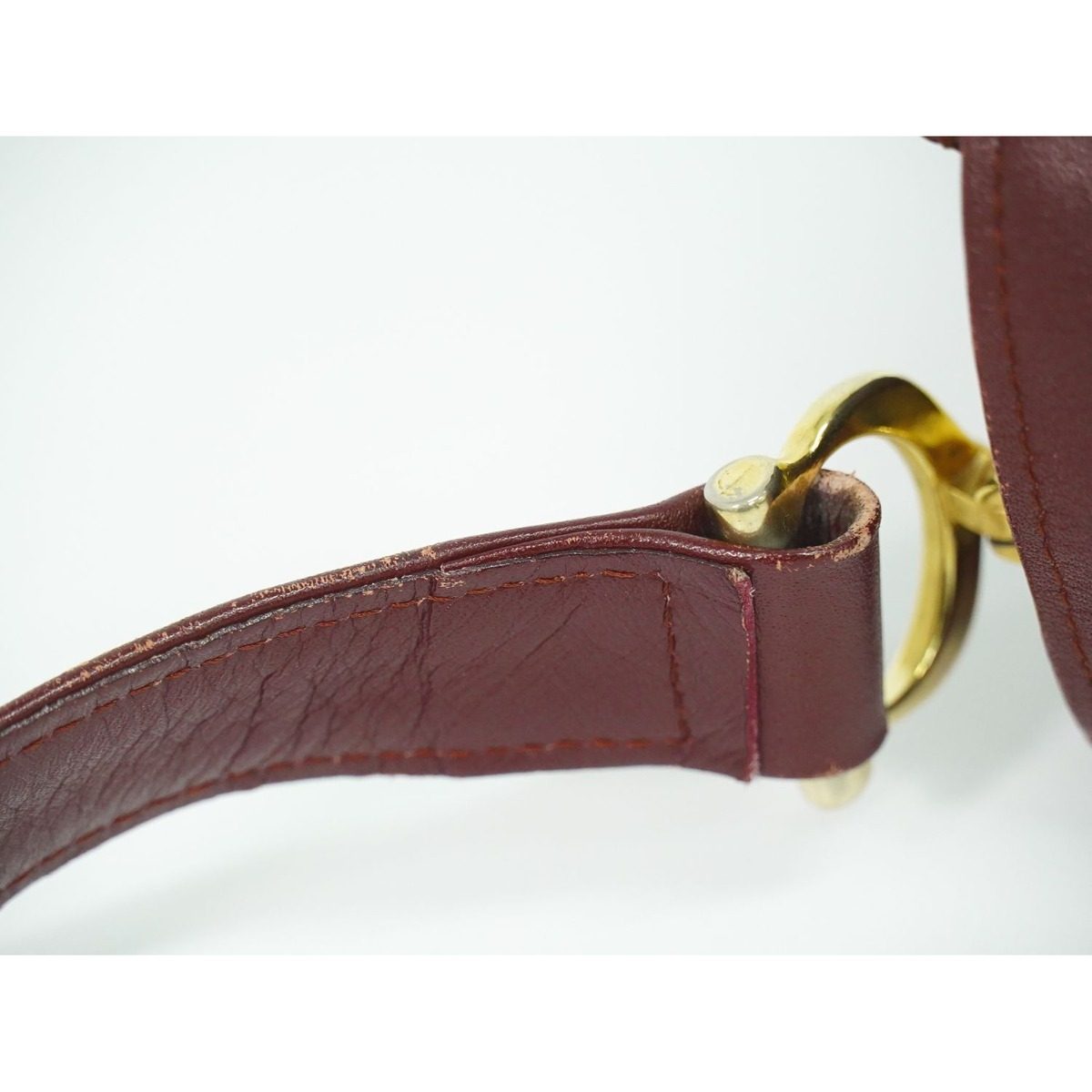 Cartier Must Line Shoulder Bag Pochette Leather Bordeaux — view 5