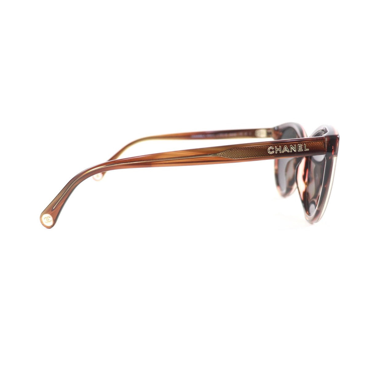 Chanel CC Logo Sunglasses Eyewear Clear Brown 52 20 140 — view 6