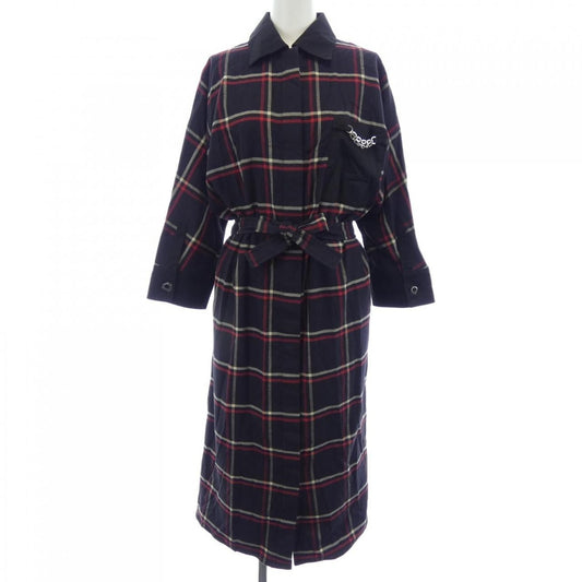 Hermes Dress White 34 Navy Red Check