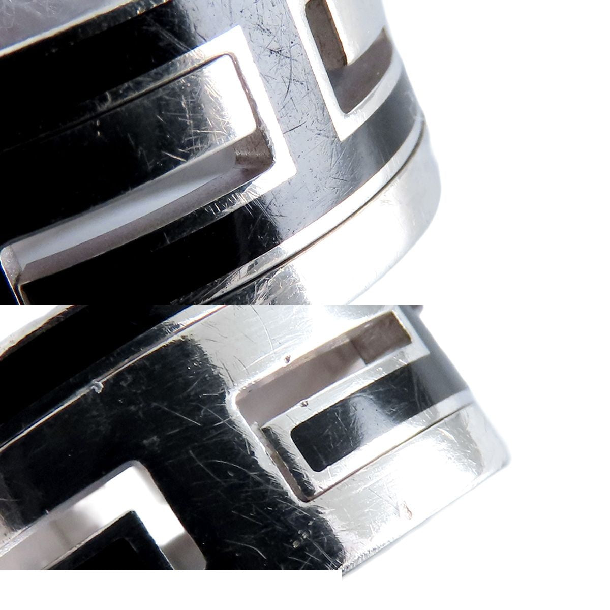 Hermes Move Ash Ring Silver Enamel H — view 7