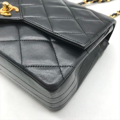 Chanel CC Logo Quilted Lambskin Turnlock Chain Shoulder Bag Black
