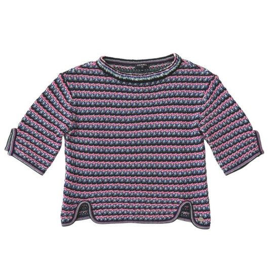 Chanel Coco-mark Cotton Pink Short Sleeves Knit 1430