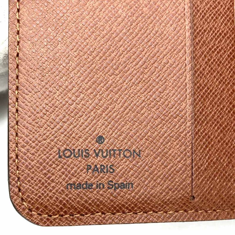 Louis Vuitton M61667 Compact Zip Wallet Brown Monogram Bifold Wallet Ladies Men