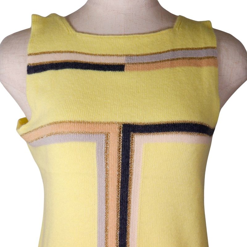 Chanel Sleeveless 01C P17019w02730 Cashmere X Rayon X Polyester Yellow Ladies