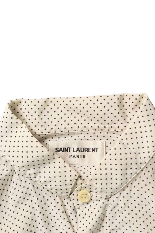 Saint Laurent Paris 467312 Y301w Tiny Dot Silk Long Sleeve Shirt Men's 36